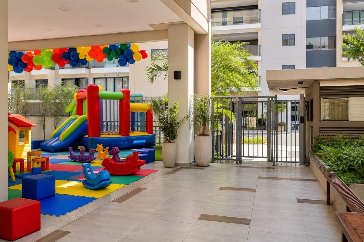 Imagem temática sobre brinquedos para festa em condomínio