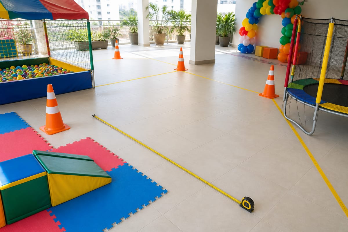 Imagem temática sobre espaço para montar brinquedos em festa infantil
